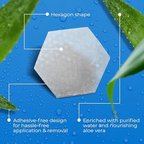 Medagel Hexagels Plus Aloe Vera - Fortschrittliche Hydrogel-Pads zur Blasenprävention und beruhigenden Verbrennungsversorgung - Schutz für Fuß, Ferse, Zeh und Knöchel, 50 Stück, 1-Zoll-Pflaster, Originalformel