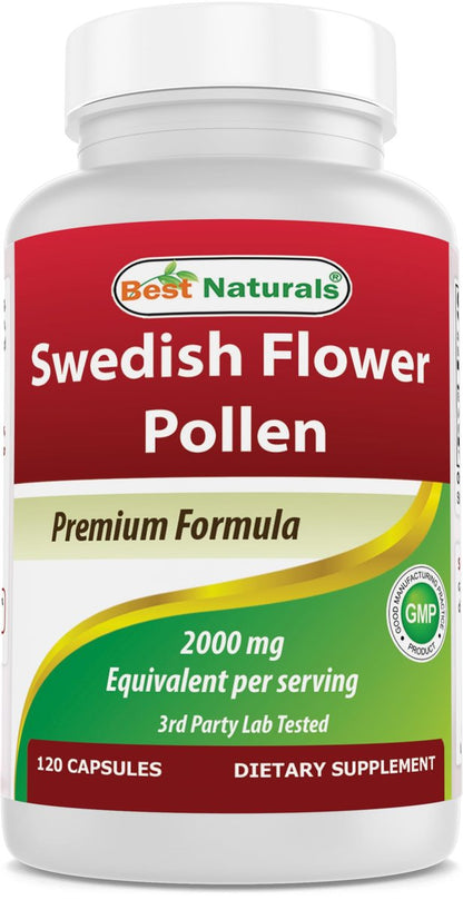 Best Naturals Schwedischer Blütenpollen 4:1 Extrakt 500 mg – 120 Kapseln