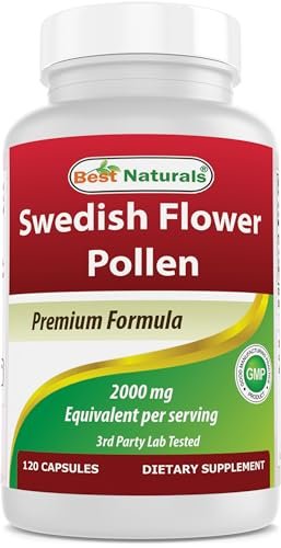 Best Naturals Schwedischer Blütenpollen 4:1 Extrakt 500 mg – 120 Kapseln