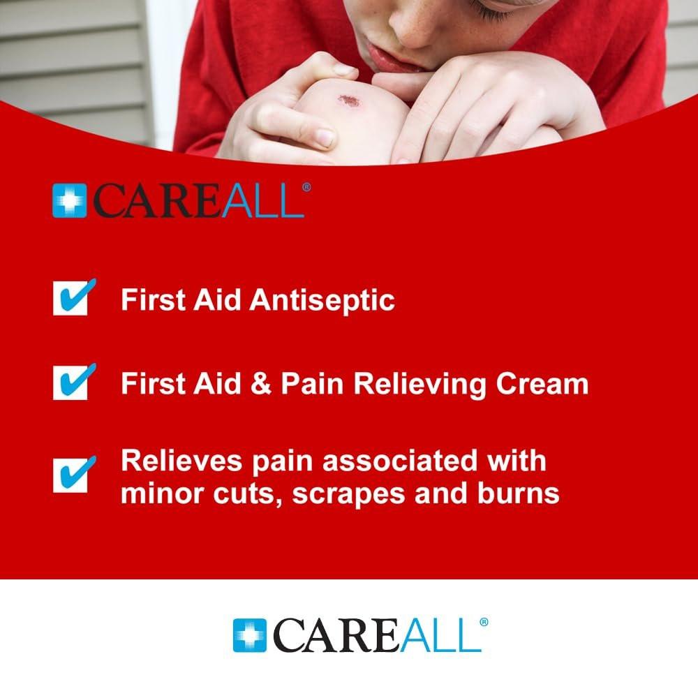 CareALL First Aid Burn Relief Cream 0,9g Beutel (Packung mit 25) Schmerzlindernde Erste-Hilfe-Creme zur vorübergehenden Linderung von Schmerzen bei leichten Verbrennungen, Schnitten und Schürfwunden. Verhindert Infektionen