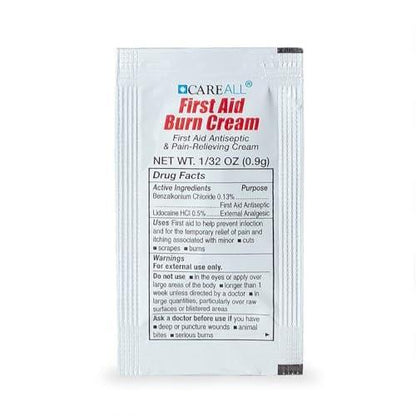 CareALL First Aid Burn Relief Cream 0,9g Beutel (Packung mit 25) Schmerzlindernde Erste-Hilfe-Creme zur vorübergehenden Linderung von Schmerzen bei leichten Verbrennungen, Schnitten und Schürfwunden. Verhindert Infektionen