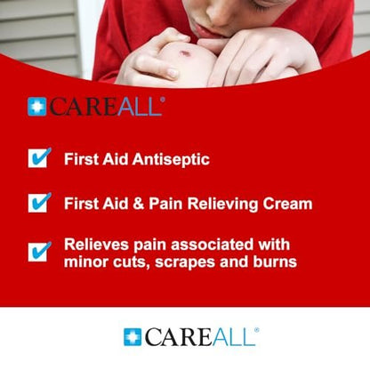 CareAll Erste-Hilfe-Brandcreme 0,9g Beutel (144er-Pack) – Schmerzlindernde Creme bei leichten Verbrennungen, Schnitten und Schürfwunden mit Benzalkoniumchlorid und Lidocain HCI