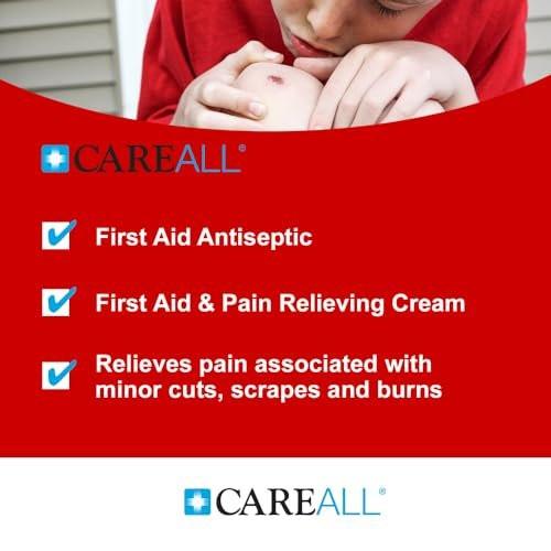 CareALL First Aid Burn Relief Cream 0,9g Beutel (Packung mit 25) Schmerzlindernde Erste-Hilfe-Creme zur vorübergehenden Linderung von Schmerzen bei leichten Verbrennungen, Schnitten und Schürfwunden. Verhindert Infektionen