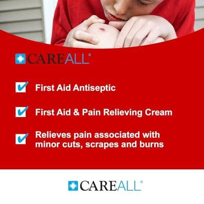 CareALL First Aid Burn Relief Cream 0,9g Beutel (Packung mit 25) Schmerzlindernde Erste-Hilfe-Creme zur vorübergehenden Linderung von Schmerzen bei leichten Verbrennungen, Schnitten und Schürfwunden. Verhindert Infektionen