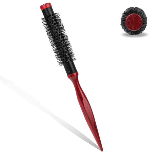 Kleine Rundbürste zum Föhnen, 1,2 Zoll Mini Quiff Rollbürste mit Metall-Thermo-Zylinder und steifen Nylonborsten, Salon-Styling-Haarbürste für Frauen, nass/trocken, Locken, kurzes, feines Haar, Pony