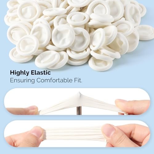 JMU Latex Fingerlinge Medium, 200 Stück Fingerschutz Einweg-Fingerhandschuhe
