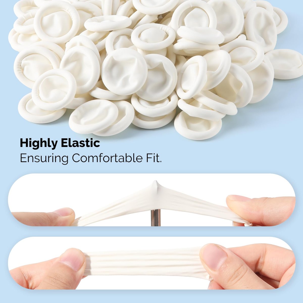 JMU Latex Fingerlinge Medium, 200 Stück Fingerschutz Einweg-Fingerhandschuhe