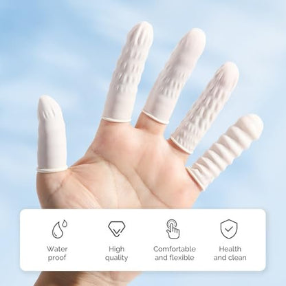 JMU Latex Fingerlinge Medium, 200 Stück Fingerschutz Einweg-Fingerhandschuhe