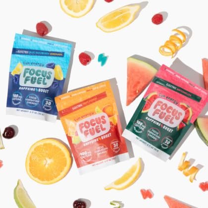 FocusFuel Energy Chews – Probepackung mit 9 Portionen (3 Sorten) – 100 mg Koffein + Alpha GPC + L-Theanin + B12, Magnesium – Kein Absturz oder Nervosität