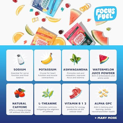 FocusFuel Energy Chews – Probepackung mit 9 Portionen (3 Sorten) – 100 mg Koffein + Alpha GPC + L-Theanin + B12, Magnesium – Kein Absturz oder Nervosität