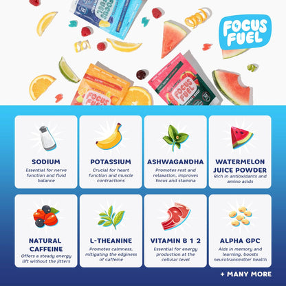 FocusFuel Energy Chews – Probepackung mit 9 Portionen (3 Sorten) – 100 mg Koffein + Alpha GPC + L-Theanin + B12, Magnesium – Kein Absturz oder Nervosität