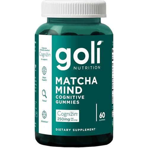 Goli Matcha Mind Cognitive Gummies mit Cognizin Citicolin - 250 mg Citicolin plus Matcha-Pulver - Gehirn Gesundheit und Fokus Unterstützung - Vegan, Nicht-GVO, Glutenfrei