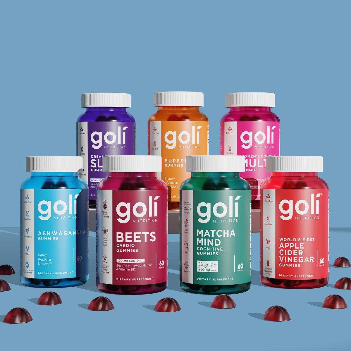 Goli Matcha Mind Cognitive Gummies mit Cognizin Citicolin - 250 mg Citicolin plus Matcha-Pulver - Gehirn Gesundheit und Fokus Unterstützung - Vegan, Nicht-GVO, Glutenfrei