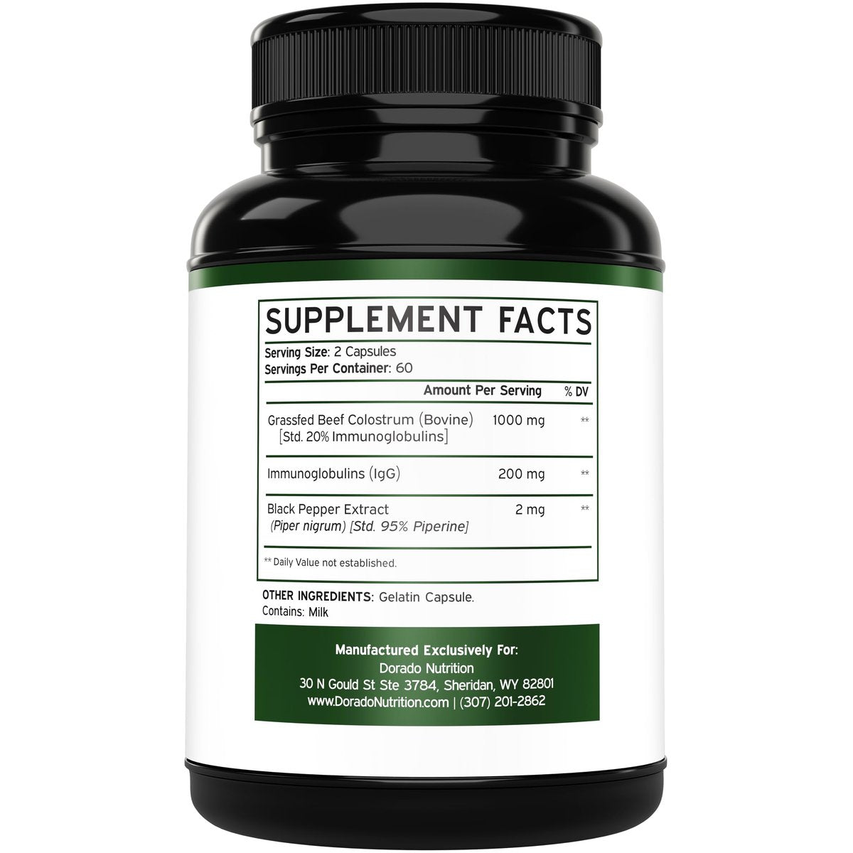 Colostrum Supplement 120 Kapseln – 1000 mg pro Portion, Rinderkolostrum aus der Erstmilch, standardisiert auf 20 % IgG-Immunglobuline, grasgefüttert, ohne Füllstoffe, drittgeprüft, USA-Herstellung