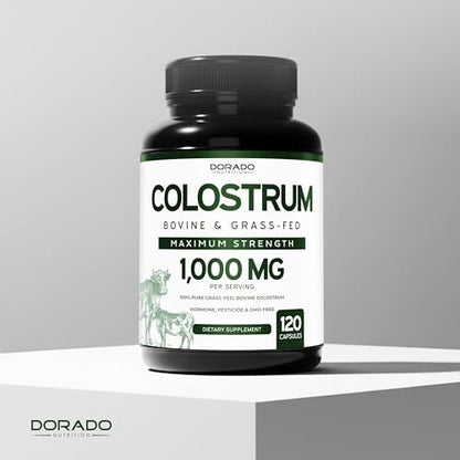 Colostrum Supplement 120 Kapseln – 1000 mg pro Portion, Rinderkolostrum aus der Erstmilch, standardisiert auf 20 % IgG-Immunglobuline, grasgefüttert, ohne Füllstoffe, drittgeprüft, USA-Herstellung