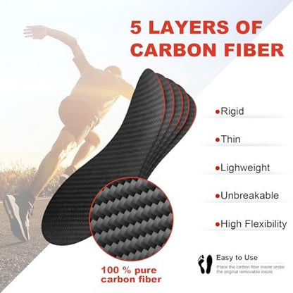 Carbon Fiber Einlegesohlen, Karbonfaser-Fußplatte 1 Paar starre Schuheinlage Stütze für Hallux Rigidus, Morton-Neuropathie, Zehenbruch - Alternative zum Post-OP-Schuh