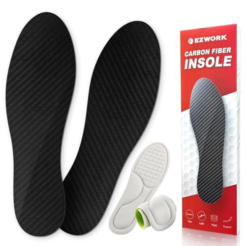 Carbon Fiber Einlegesohlen, Karbonfaser-Fußplatte 1 Paar starre Schuheinlage Stütze für Hallux Rigidus, Morton-Neuropathie, Zehenbruch - Alternative zum Post-OP-Schuh