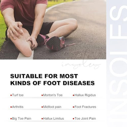 Carbon Fiber Einlegesohlen, Karbonfaser-Fußplatte 1 Paar starre Schuheinlage Stütze für Hallux Rigidus, Morton-Neuropathie, Zehenbruch - Alternative zum Post-OP-Schuh