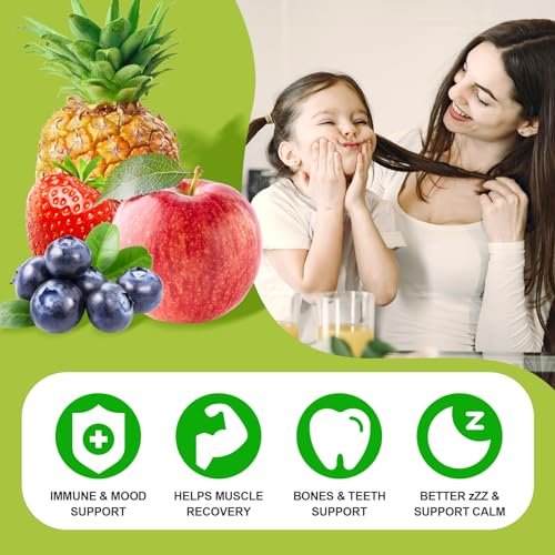 Calcium Magnesium Zink Gummies mit Vitamin D3, Zuckerfrei - Hochdosiert für Knochen, Muskeln & Immunsystem, gemischte Früchte, 60 Stück