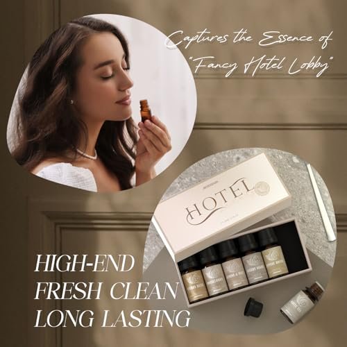 ARVIDSSON Hotel Diffuser Öle Geschenkset – Luxuriöse Duftöle für Aromadiffuser – Jasmin & Minze, Weißer Tee, Citrus Bliss, M-Way, Fancy Lobby – Geschenk für Damen und Herren