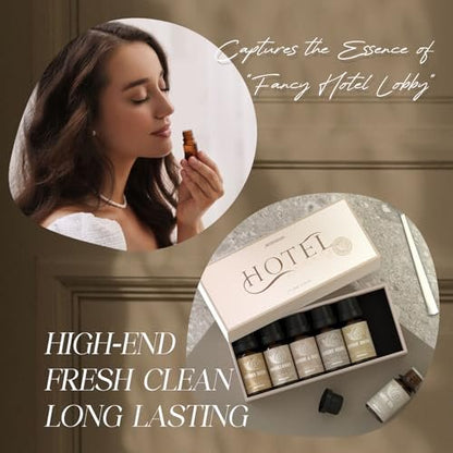ARVIDSSON Hotel Diffuser Öle Geschenkset – Luxuriöse Duftöle für Aromadiffuser – Jasmin & Minze, Weißer Tee, Citrus Bliss, M-Way, Fancy Lobby – Geschenk für Damen und Herren