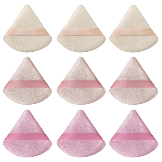 9 Stück rosa dreieckige Puderquasten Make-up-Schwamm: Gesichtspuderquaste für loses Puder, Foundation, Make-up-Schwamm