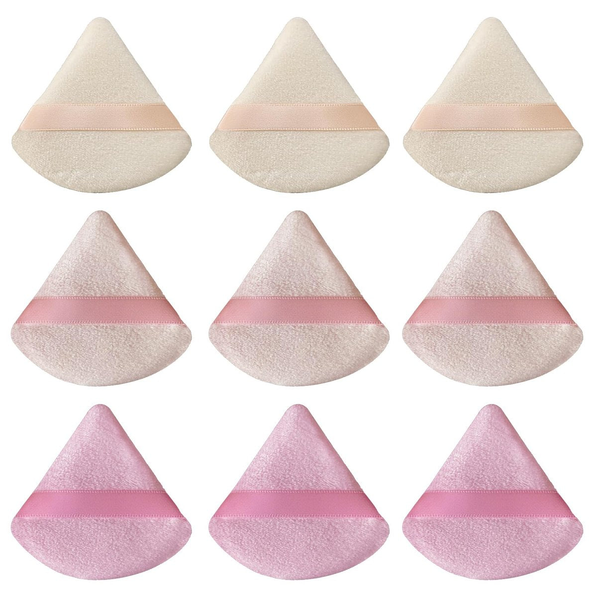 9 Stück rosa dreieckige Puderquasten Make-up-Schwamm: Gesichtspuderquaste für loses Puder, Foundation, Make-up-Schwamm