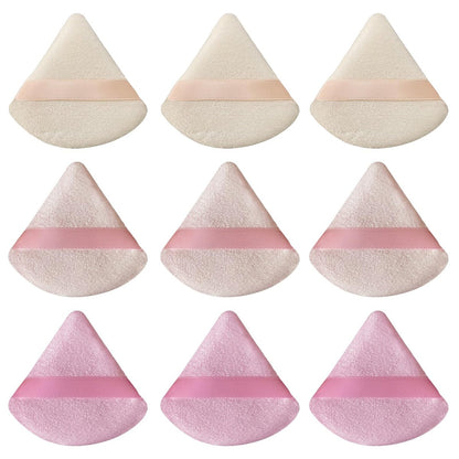 9 Stück rosa dreieckige Puderquasten Make-up-Schwamm: Gesichtspuderquaste für loses Puder, Foundation, Make-up-Schwamm