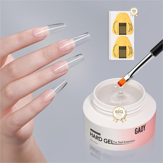 GAOY 60g Nail Extension Hard Gel – Transparenter Aufbau-Gel für UV-Nägel, langanhaltend & stärkend