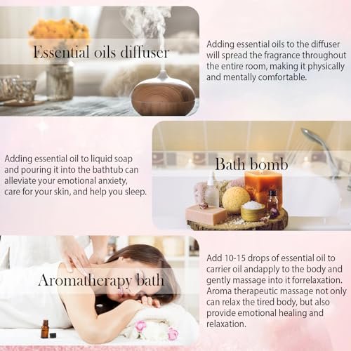 8-teiliges Set reiner ätherischer Öle für Diffuser, Haushalt, Kerzen, Seife, Reinigung, Parfüm, Wäsche – Pfefferminze, Lavendel, Rose, Nelke – Bio-Aromatherapie für Frauen und Mütter, je 10 ml, Geschenk zum Muttertag