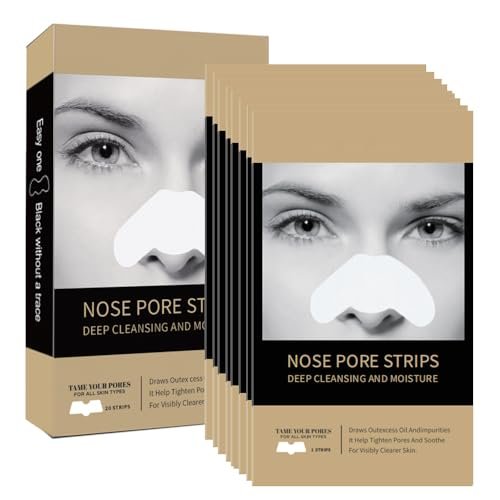 Caunmy Blackhead Remover Nose Pore Strips - Tiefenreinigende und feuchtigkeitsspendende Streifen für Mitesser, für Frauen & Männer (20 Stück)