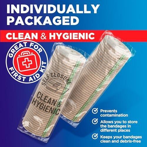 Mighty-X Premium Elastische Binde 15 cm (2er-Pack) - Starke Kompression - Selbstschließende Wiederverwendbare Bandagen für Beine, Knie, Rücken, Bauch, Lymphödem - Bauchwickel - für Erste-Hilfe-Set & Nach Operation