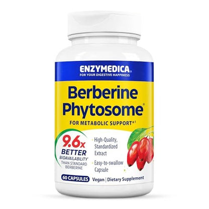 Enzymedica Berberin Phytosome – Hoch bioverfügbares Berberin für natürliche Stoffwechselunterstützung | 60 Kapseln