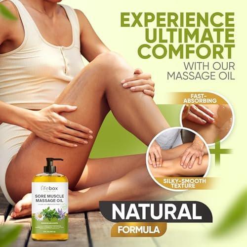 Arnica Muskel- und Gelenkmassageöl – 100% rein & natürlich – Massagetherapie für Muskeln & Gelenke – Körperöl mit Arnikaextrakt, Lavendelöl, Pfefferminzöl & Kamillenöl – 240 ml