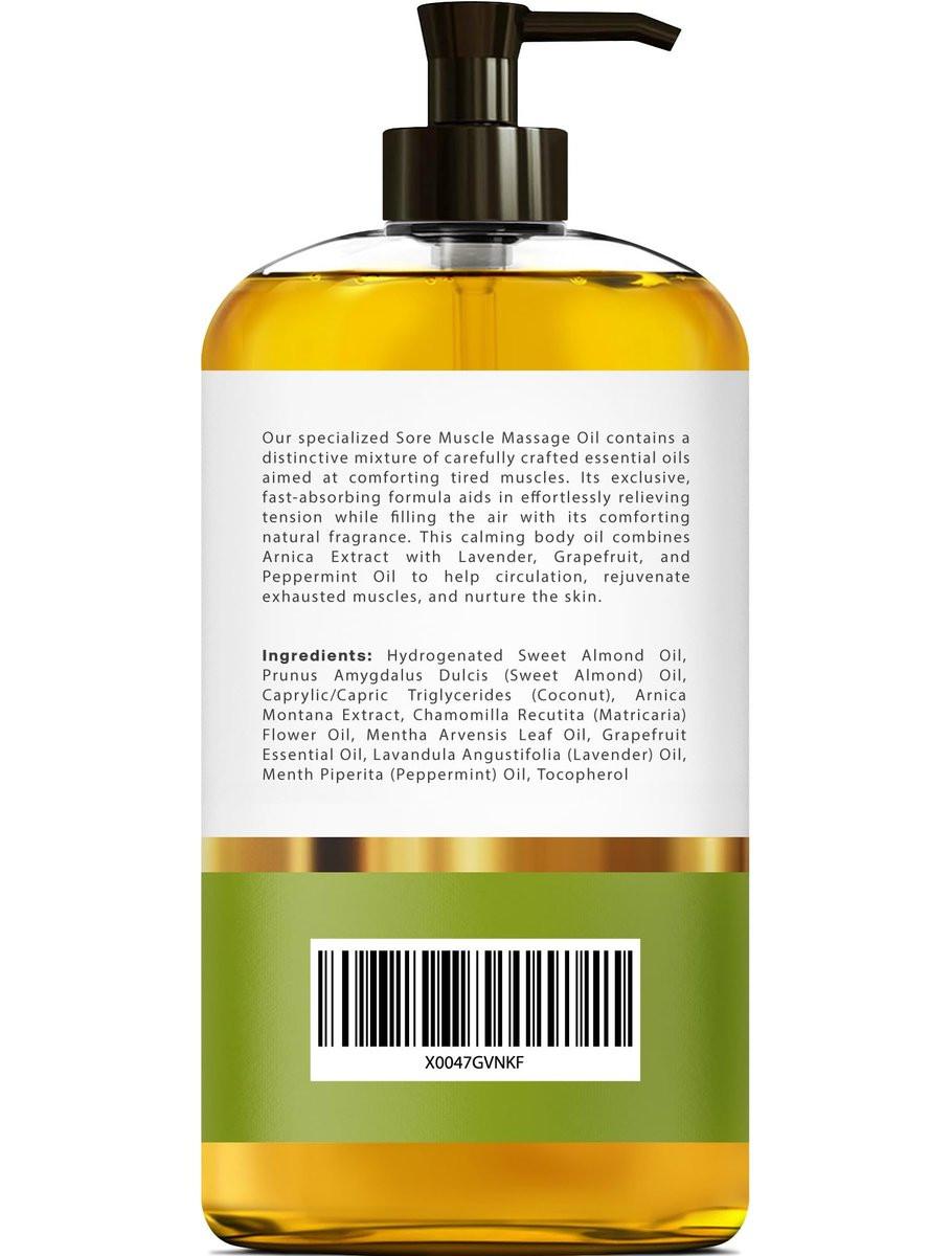 Arnica Muskel- und Gelenkmassageöl – 100% rein & natürlich – Massagetherapie für Muskeln & Gelenke – Körperöl mit Arnikaextrakt, Lavendelöl, Pfefferminzöl & Kamillenöl – 240 ml