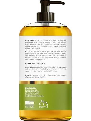 Arnica Muskel- und Gelenkmassageöl – 100% rein & natürlich – Massagetherapie für Muskeln & Gelenke – Körperöl mit Arnikaextrakt, Lavendelöl, Pfefferminzöl & Kamillenöl – 240 ml