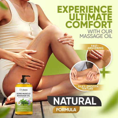 Arnica Muskel- und Gelenkmassageöl – 100% rein & natürlich – Massagetherapie für Muskeln & Gelenke – Körperöl mit Arnikaextrakt, Lavendelöl, Pfefferminzöl & Kamillenöl – 240 ml