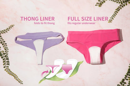 Organyc 100% zertifizierte Bio-Baumwoll Slipeinlagen 2 in 1 für Damen – Passend für Tanga oder normale Unterwäsche, leichte Blutung, 20 Stück