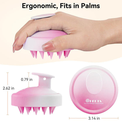 HEETA Kopfhautmassagegerät für Haarwachstum – Weiches Silikon-Scalp Scrubber Shampoo-Bürste zur Exfoliation, Schuppenentfernung & Stressabbau – Nass & Trocken für dickes, dünnes, lockiges Haar – Gradient Lila
