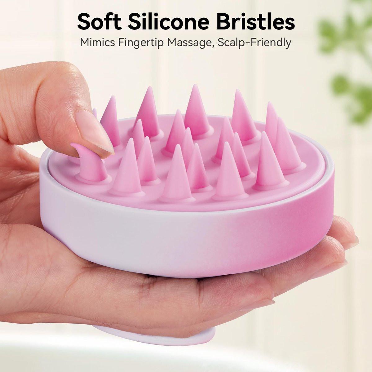 HEETA Kopfhautmassagegerät für Haarwachstum – Weiches Silikon-Scalp Scrubber Shampoo-Bürste zur Exfoliation, Schuppenentfernung & Stressabbau – Nass & Trocken für dickes, dünnes, lockiges Haar – Gradient Lila