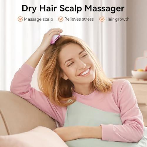 HEETA Kopfhautmassagegerät für Haarwachstum – Weiches Silikon-Scalp Scrubber Shampoo-Bürste zur Exfoliation, Schuppenentfernung & Stressabbau – Nass & Trocken für dickes, dünnes, lockiges Haar – Gradient Lila