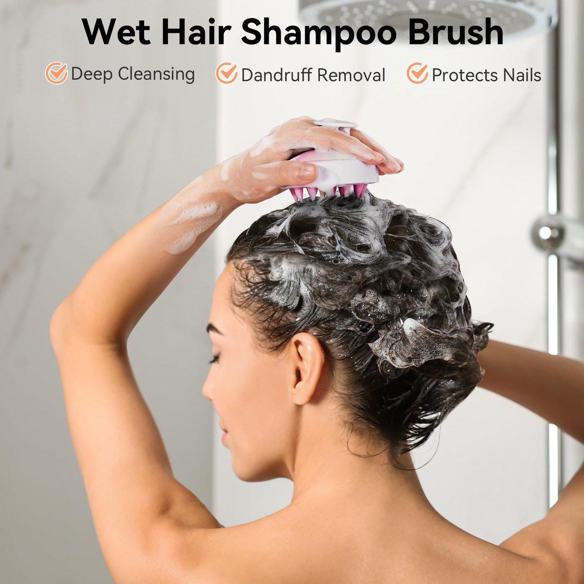 HEETA Kopfhautmassagegerät für Haarwachstum – Weiches Silikon-Scalp Scrubber Shampoo-Bürste zur Exfoliation, Schuppenentfernung & Stressabbau – Nass & Trocken für dickes, dünnes, lockiges Haar – Gradient Lila