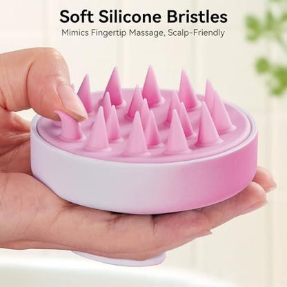 HEETA Kopfhautmassagegerät für Haarwachstum – Weiches Silikon-Scalp Scrubber Shampoo-Bürste zur Exfoliation, Schuppenentfernung & Stressabbau – Nass & Trocken für dickes, dünnes, lockiges Haar – Gradient Lila