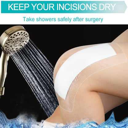 Wasserdichte Wundauflagen für große Wunden, Knie- und Hüftoperationen – Klebender Inselverband, Pflasterband für die Dusche, kein Kleber in der Mitte, 4 x 14 Zoll (14er-Pack)