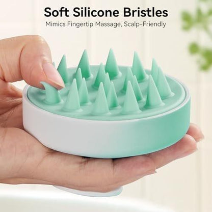 HEETA Scalp Massager für Haarwachstum – Sanfter Silikon-Kopfhautbürste für Peeling, Schuppenentfernung & Stressabbau – Nass & Trocken für dickes, dünnes, lockiges Haar (Gradient Green)