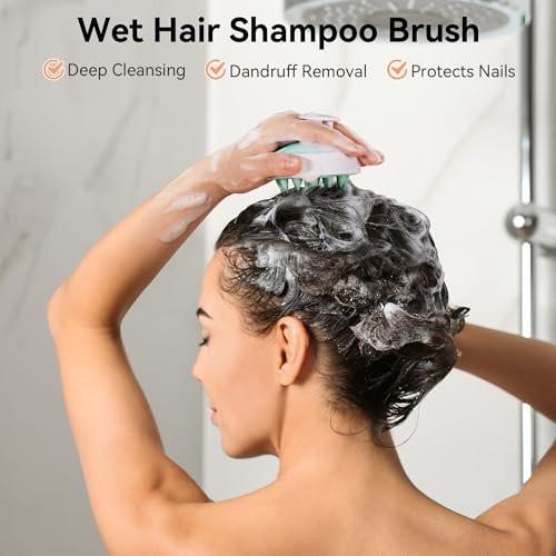 HEETA Scalp Massager für Haarwachstum – Sanfter Silikon-Kopfhautbürste für Peeling, Schuppenentfernung & Stressabbau – Nass & Trocken für dickes, dünnes, lockiges Haar (Gradient Green)