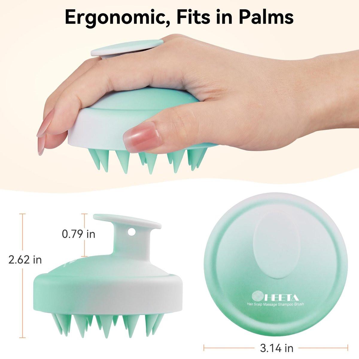 HEETA Scalp Massager für Haarwachstum – Sanfter Silikon-Kopfhautbürste für Peeling, Schuppenentfernung & Stressabbau – Nass & Trocken für dickes, dünnes, lockiges Haar (Gradient Green)
