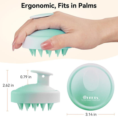 HEETA Scalp Massager für Haarwachstum – Sanfter Silikon-Kopfhautbürste für Peeling, Schuppenentfernung & Stressabbau – Nass & Trocken für dickes, dünnes, lockiges Haar (Gradient Green)