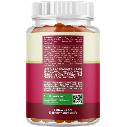Fruchtbarkeits-Gummibärchen für Frauen – Myo-Inositol, Folsäure & Mönchspfeffer – Vegan, glutenfrei – Saftiger Pfirsich – 60 Stück