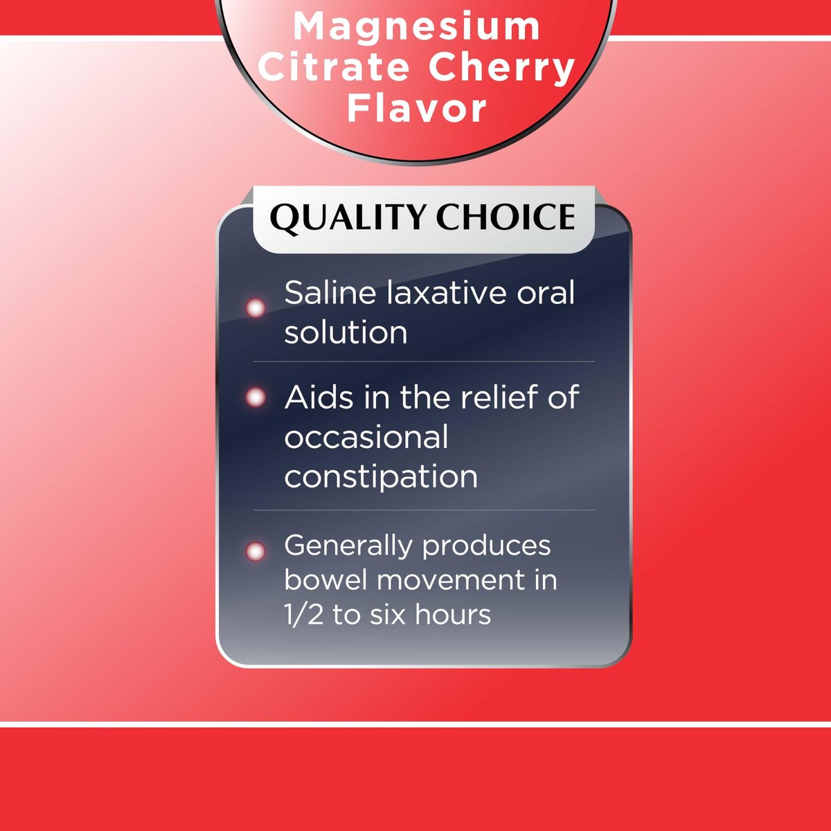 Quality Choice Magnesiumcitrat-Lösung zum Einnehmen, 10 oz – Salinisches Abführmittel bei gelegentlicher Verstopfung, sanft und wirksam für regelmäßige Verdauung (1, Kirsche)